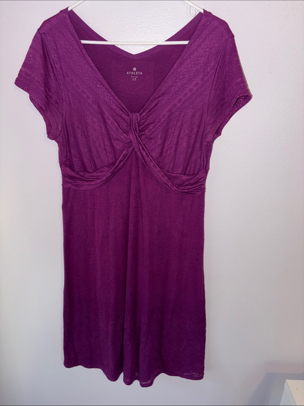 Athleta Women's Deep Magenta V-neck dress, sz LT